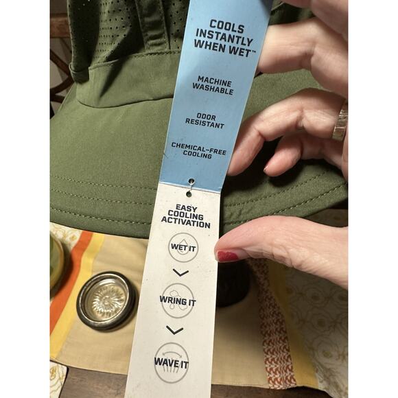 MISSION Cooling Booney Hat Green Upf 50 3” Wide Brim Mesh Design New - Picture 3 of 6